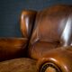 Fauteuil vintage Joris design cuir de mouton