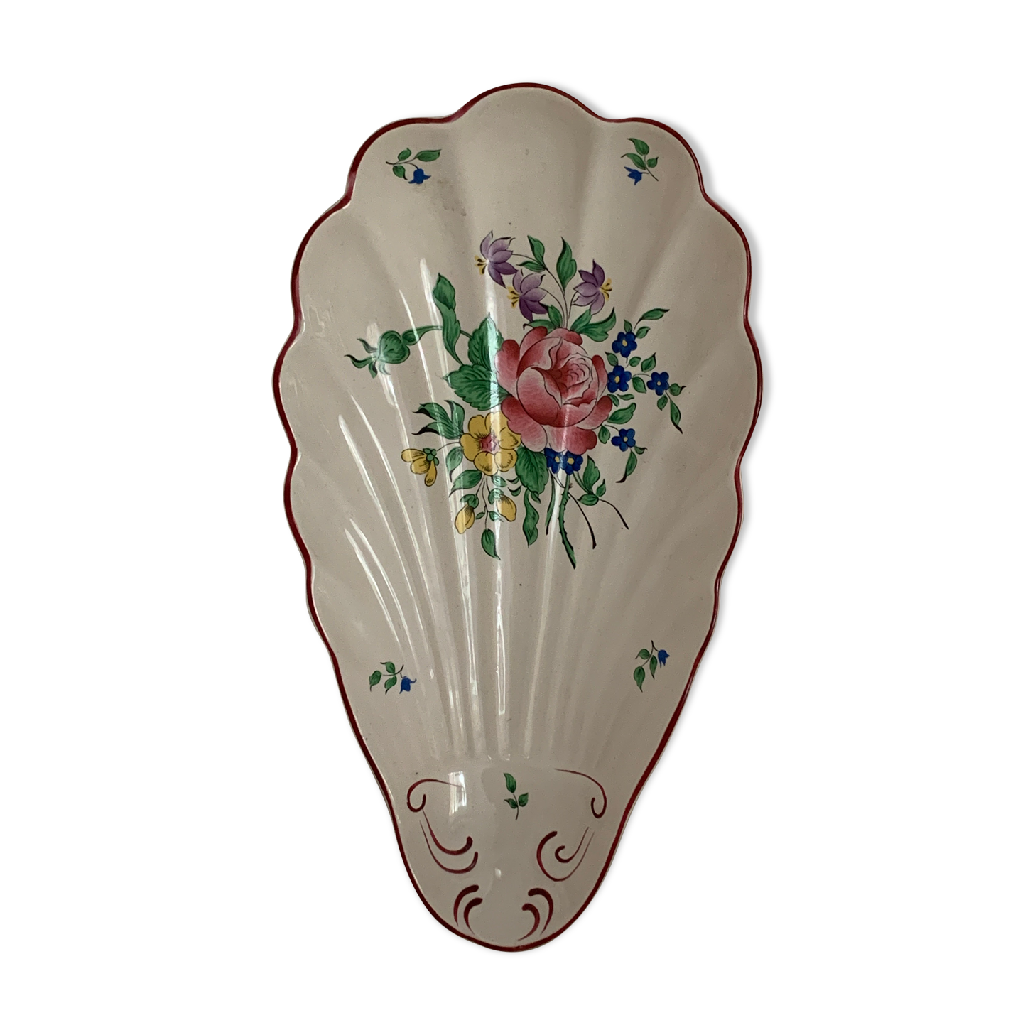 Ravier old earthenware shell KG Lunéville