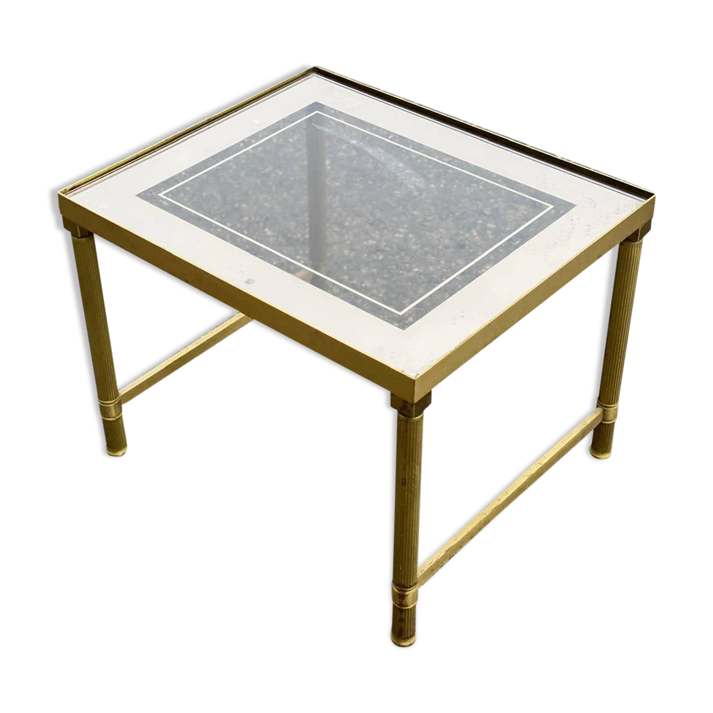 Art Deco brass and glass coffee table