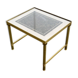 Table basse Art Déco en laiton et verre