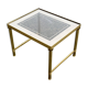 Table basse Art Déco en laiton et verre
