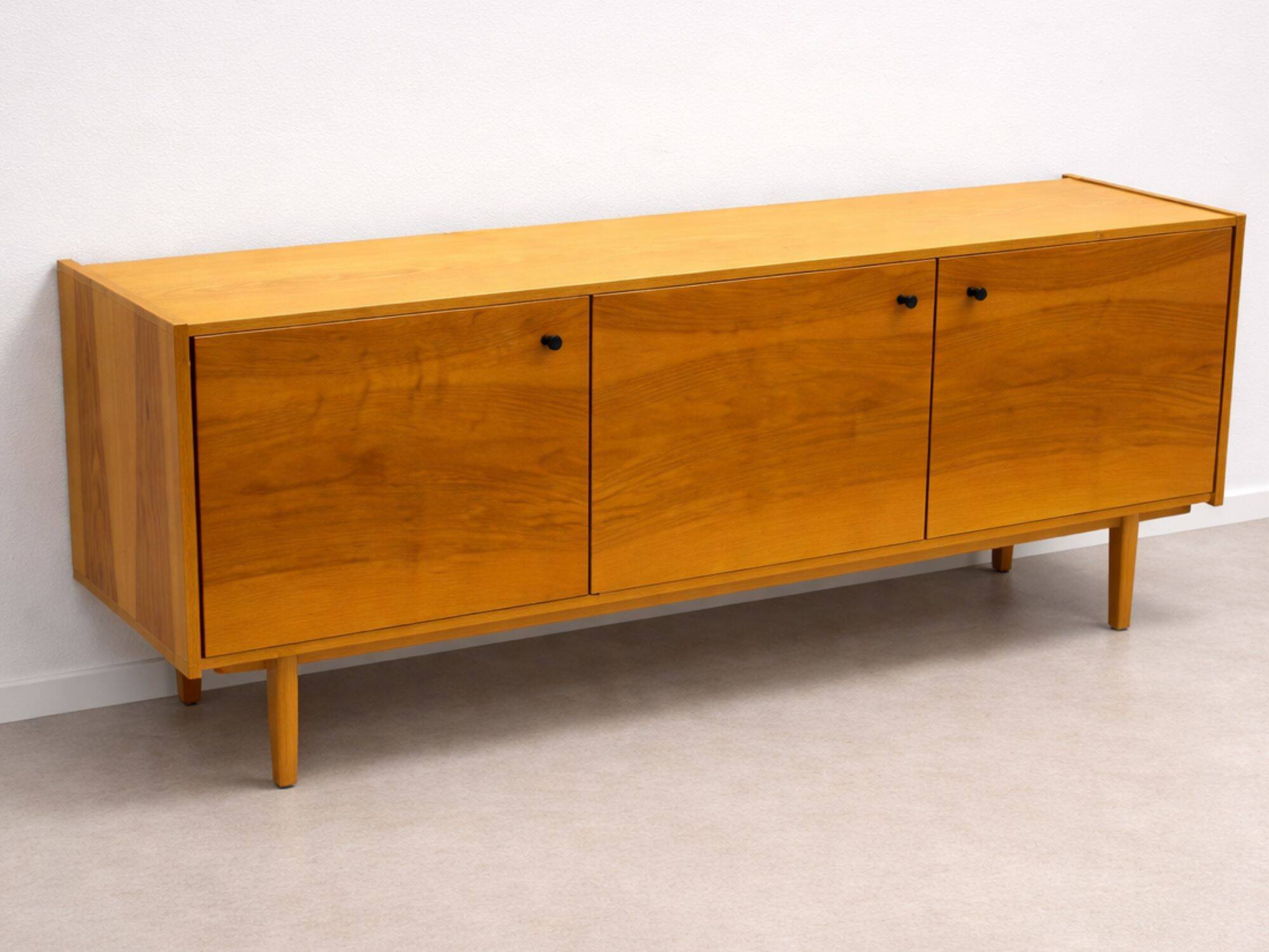 Mid-century modern Scandinavian style sideboard in warm wood veneer, 1960s–1970s