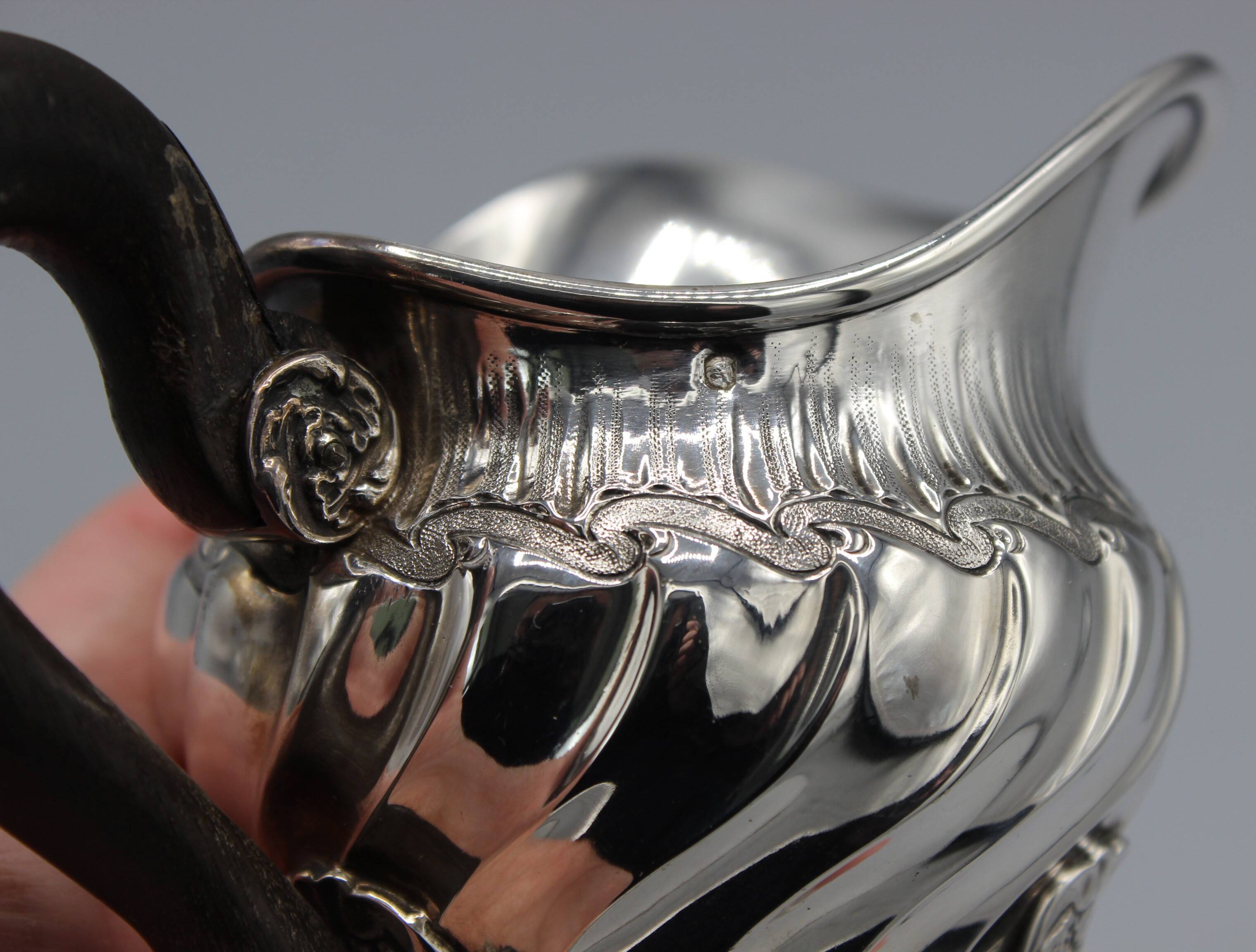 Old solid silver milk pot creamer minerve maison cardeilhac paris 19th century