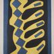 Henri matisse: cut-out on blue background - signed lithograph