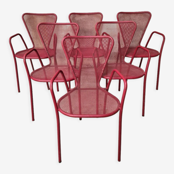 6 chaises de jardin en métal