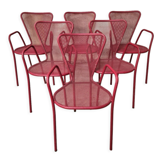 6 metal garden chairs