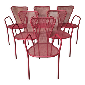6 chaises de jardin en métal
