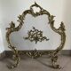Paravent de cheminée vintage de style français en bronze ouvragé