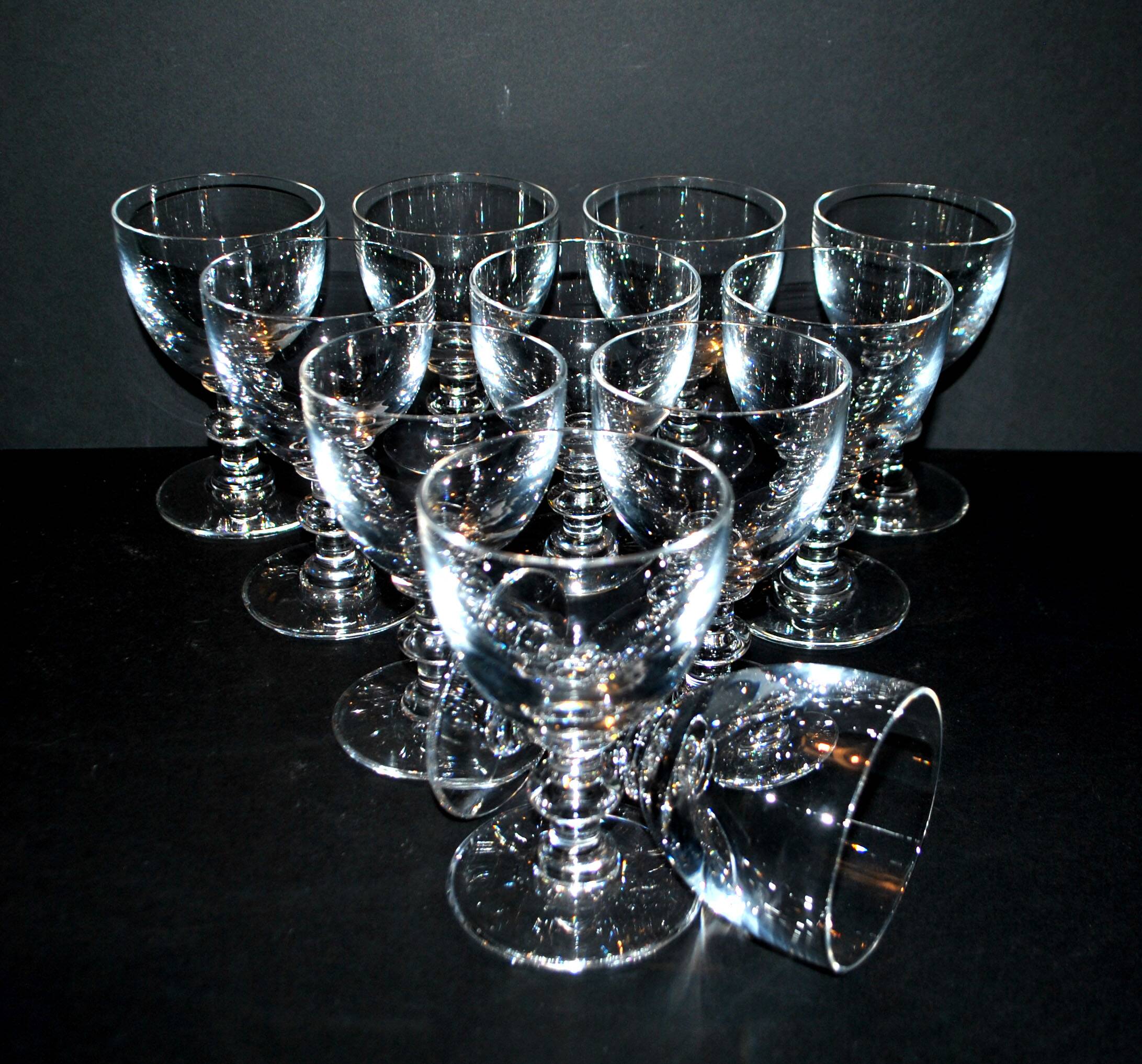 Set of 11 uncut Trianon wine glasses CRISTAL SAINT-LOUIS 2nd choice H12
