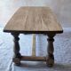 Old farmhouse coffee table in solid oak - turned legs and stretcher.
