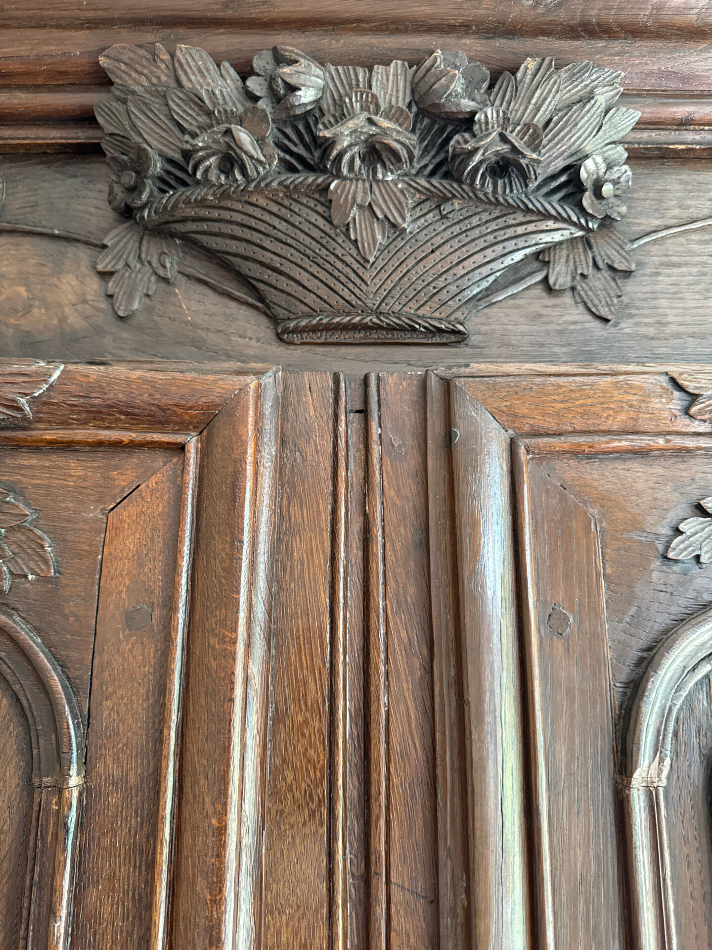 Carved plant armoire
