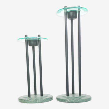 Pair of memphis style candle holders