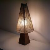 Scandinavian lamp in wood and rope, 1960