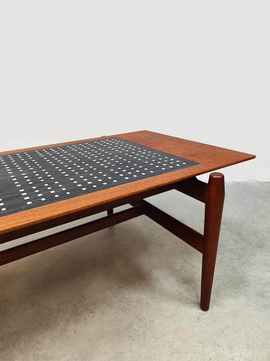 Vintage Danish design teak & tile coffee table