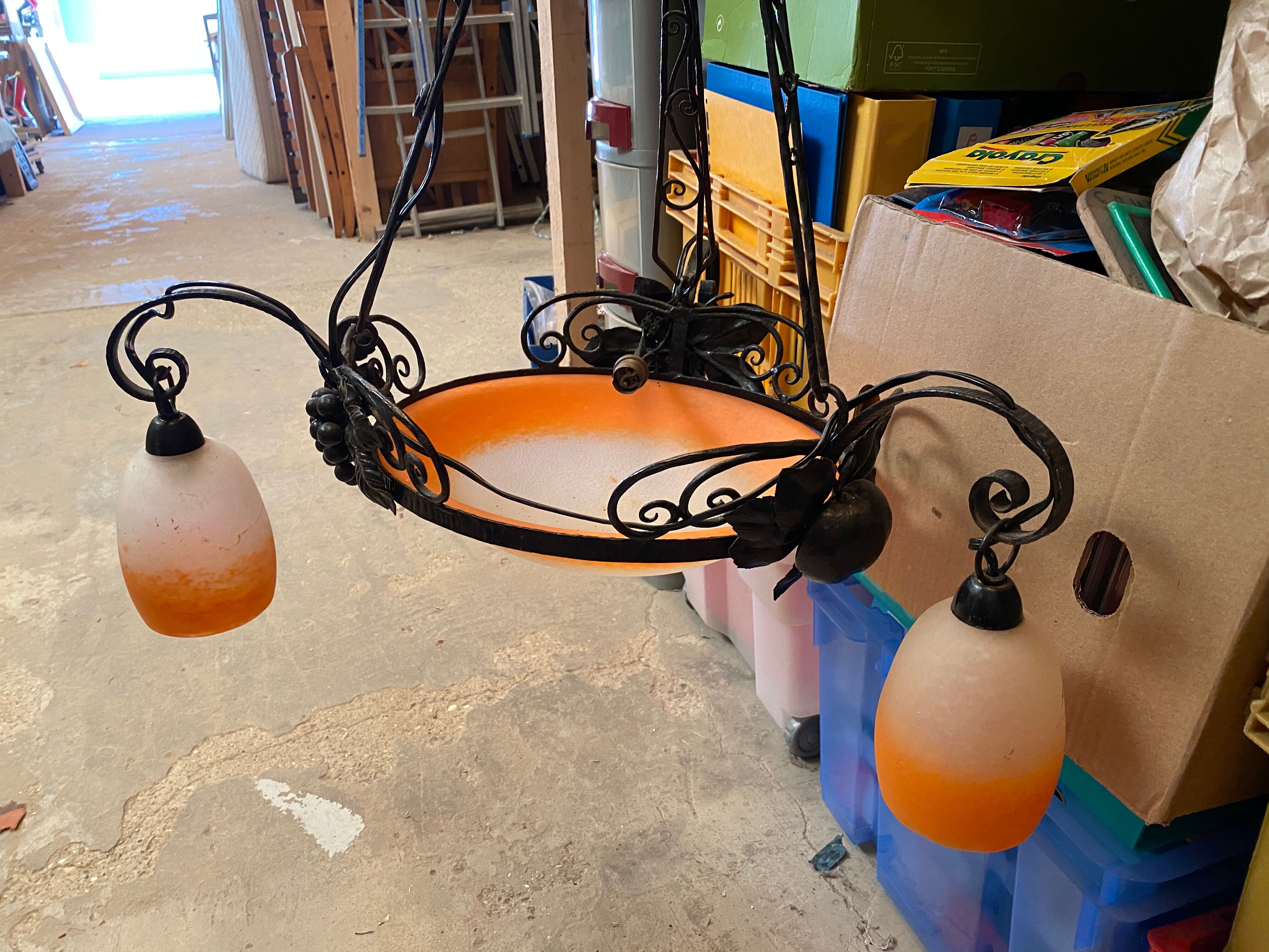 Art nouveau chandelier by Rethondes