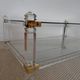 Large Hollywood Regency coffee table Lucite Brass double top 70s