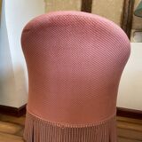Pink velvet toad armchair