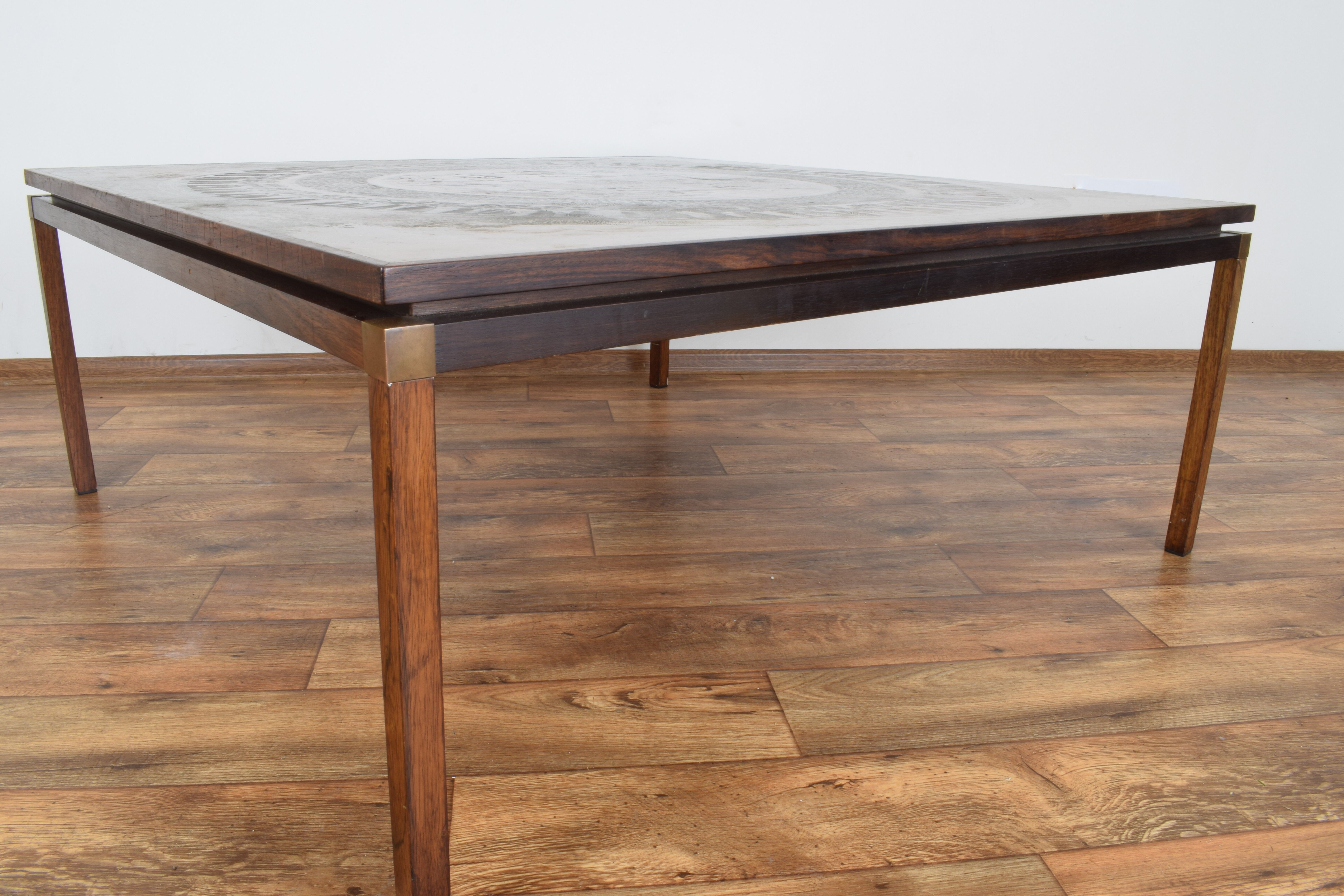 Coffee table with egyptian decoration, 1970