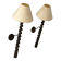 Pair of XL wall sconces in turned wood, France 1950