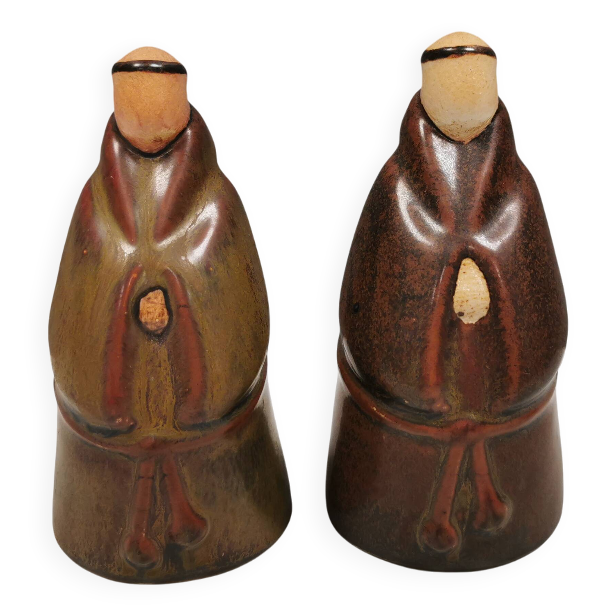 Two ceramic monks, from ENKÖPING ceramics Sweden 1970-80s