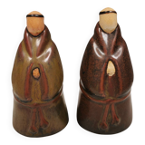 Two ceramic monks, from ENKÖPING ceramics Sweden 1970-80s