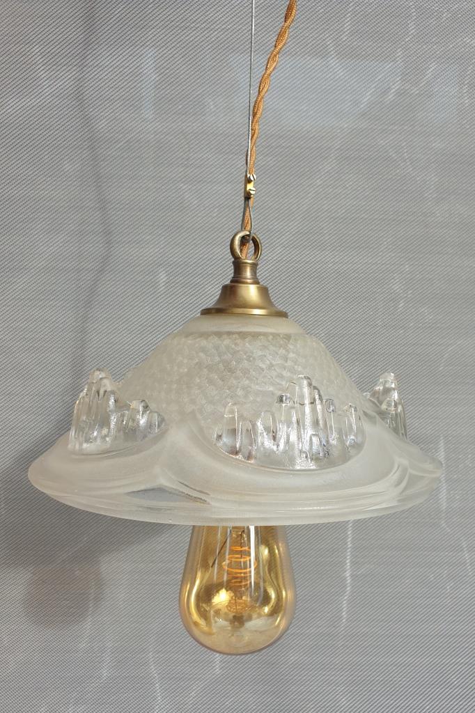 Pendant lamp glacier Ezan art deco 1930