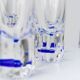6 vintage drinking glasses from Italy from the 1980s - Set of transparent royal blue water glasses - Mid-Century design
