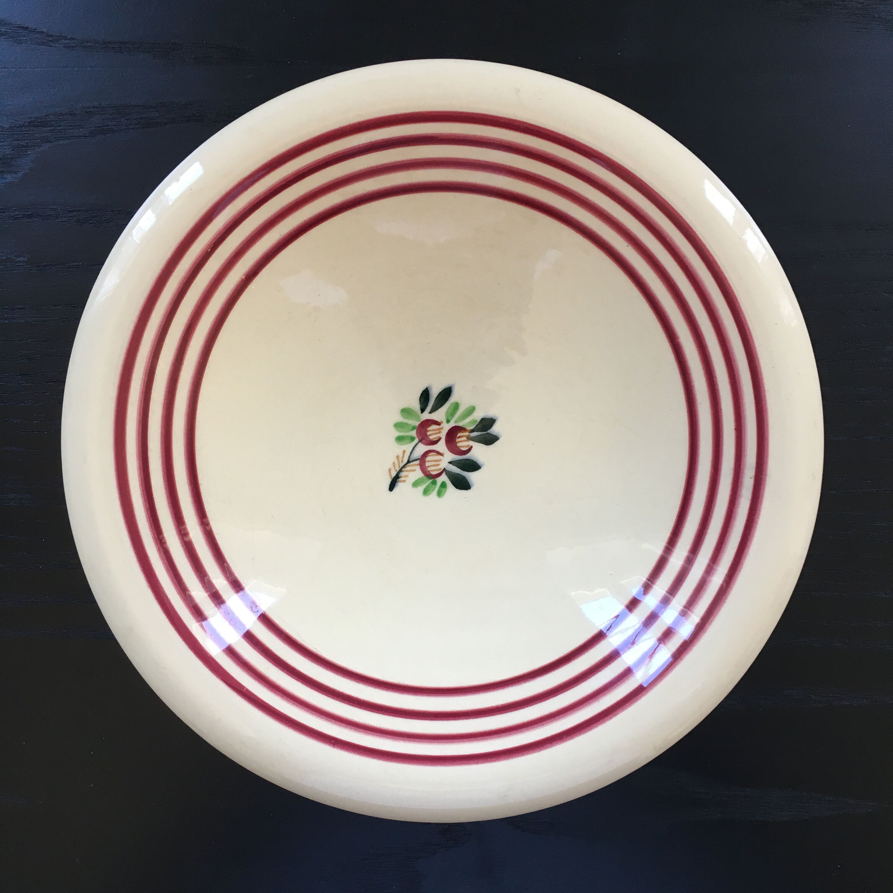 Hollow dish Gien floral decoration