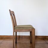 Vintage mahogany chairs – sage green velvet – German design