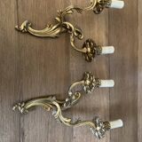 Pair of bronze wall lamps