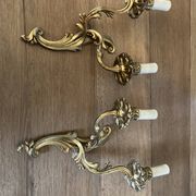 Pair of bronze wall lamps