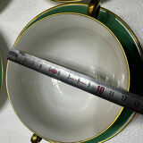 Service 14 cup and saucer in Art Deco Emerald Green and Gold.