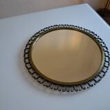 Miroir soleil 1960 laiton et fer forgé