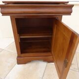 Large jam jar in solid cherry wood with its secret drawer and one door