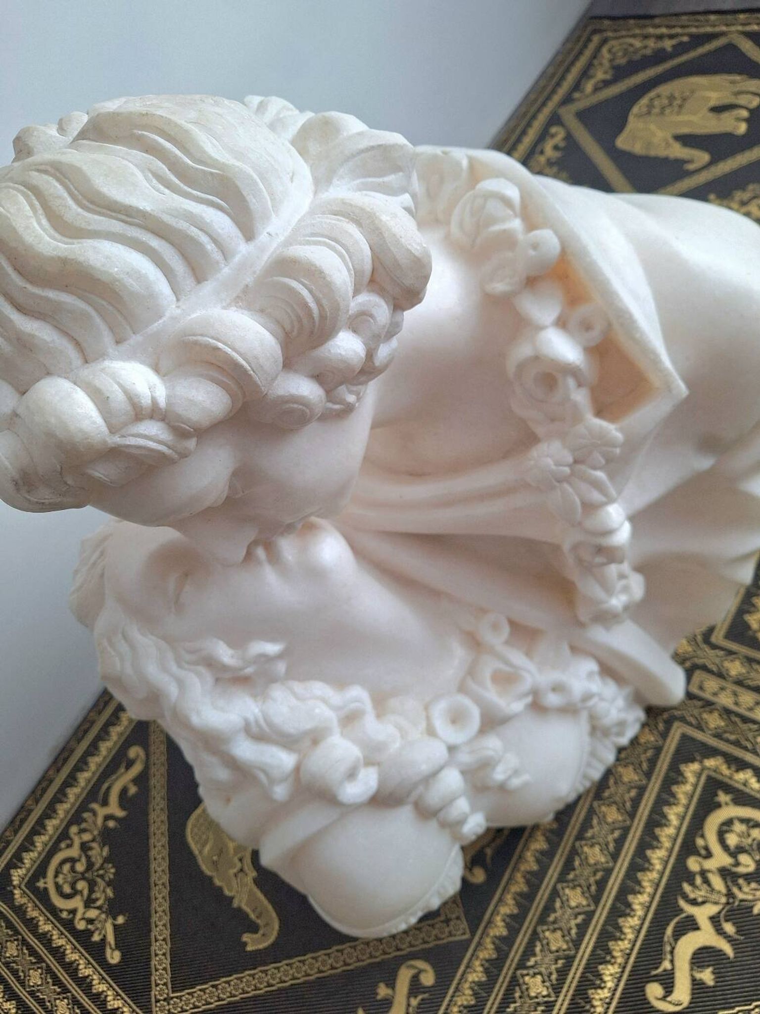 Large Carrara marble after Jean-Antoine Houdon, ancient bust “the