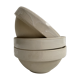 Trio of beige enamelled sandstone bowls