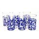 6 verres artisanaux décorés en calligraphie arabe bleue