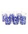 6 verres artisanaux décorés en calligraphie arabe bleue