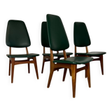 Chaises de salle à manger vintage en teck à dossier haut, design danois norvégien Bruk Sorheim