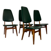 Chaises de salle à manger vintage en teck à dossier haut, design danois norvégien Bruk Sorheim