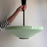 Pair of Art Deco opaline pendant lights from the 1940s