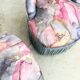 Paire de Chauffeuses "Boudoir" à Fleurs et Franges
