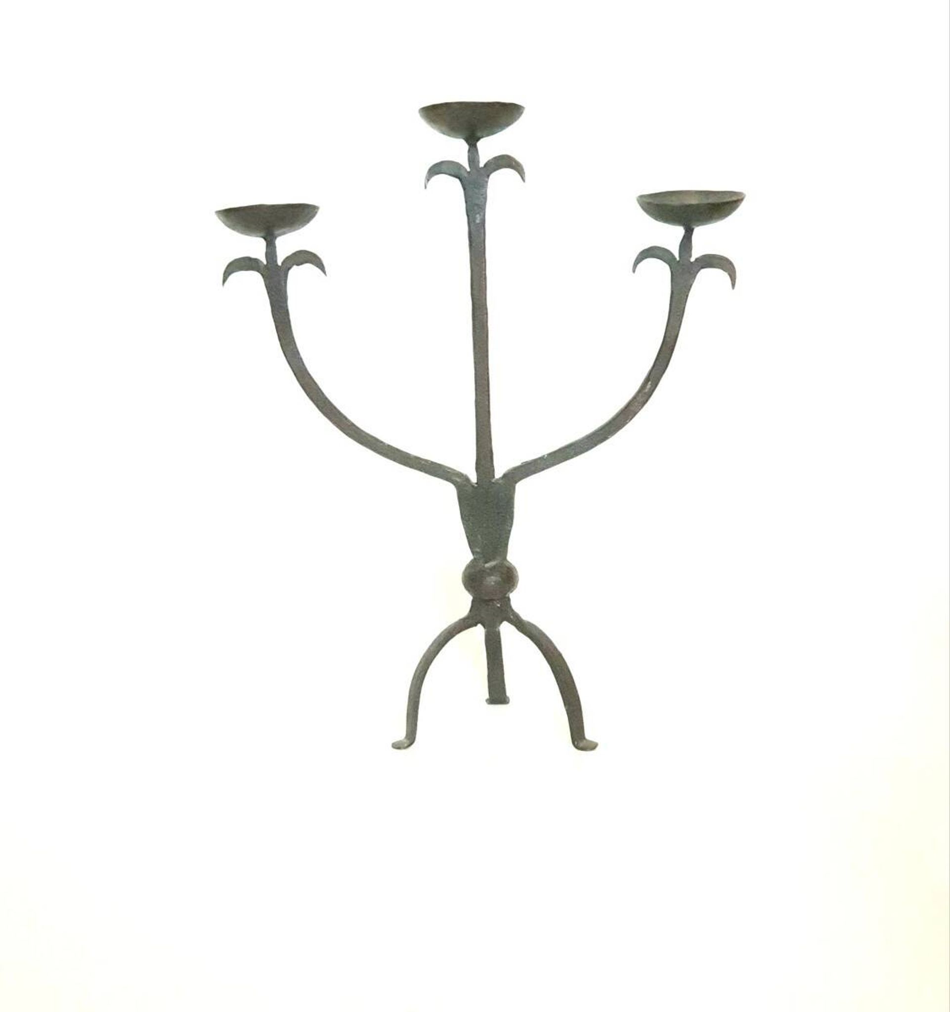 Bougeoir brutaliste fer forgé 1960 XXe