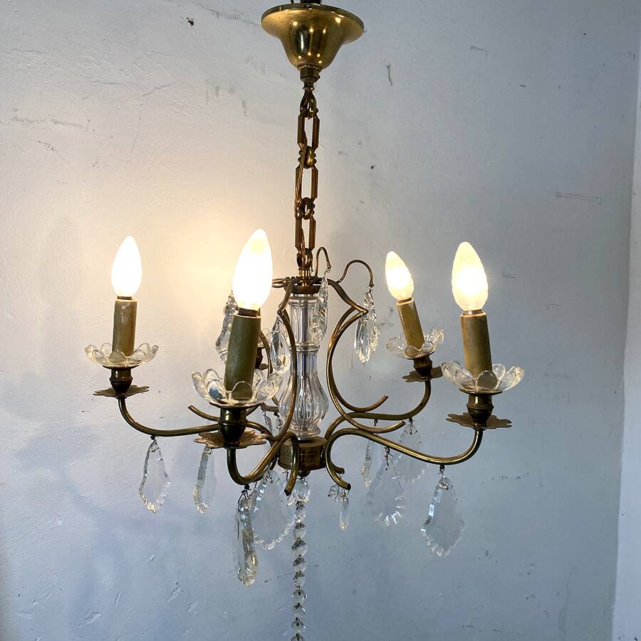 Early 20th century chandelier in bohemian crystal