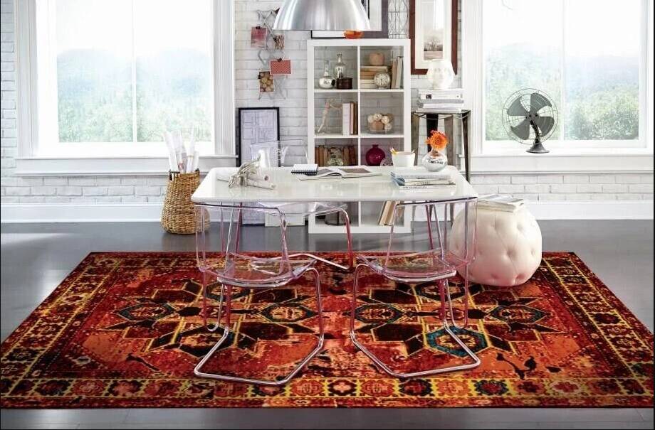 Multicoloured oriental house rug