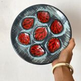 Vintage MBFA Pornic oyster barbotine plates from the 60s