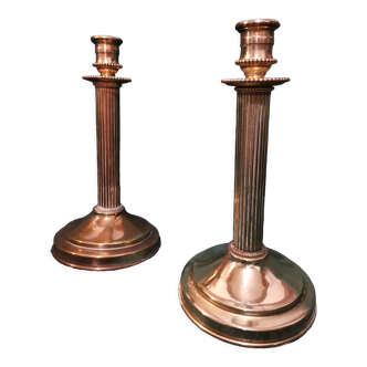 Pair of golden Lecellier Villedieu candlesticks