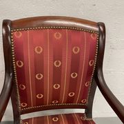 Paire de fauteuils époque empire en acajou et soie