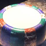 Large decorative pot cover vase Tommaso Barbi, porcelain and brass