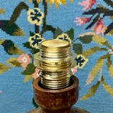 Sandstone and rattan lamp